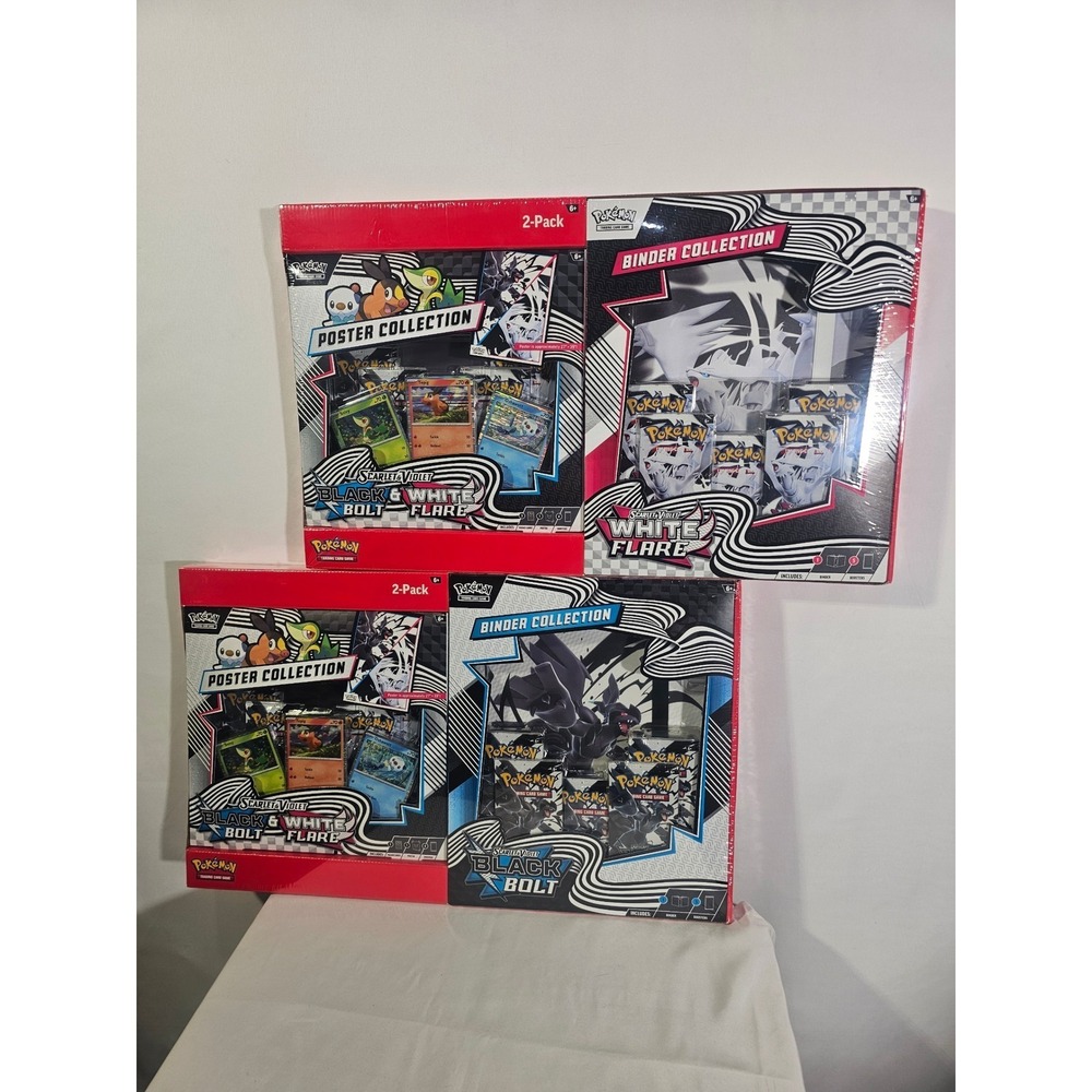 Sealed Pokémon Black Bolt And White Flare Binder & Poster Sets